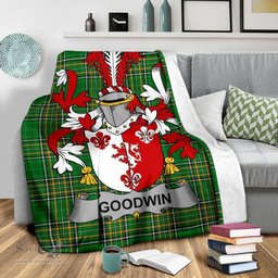 Scottish Goodwin Coat of Arms Family Crest Ireland Blanket Irish National Tartan Irish County Blanket