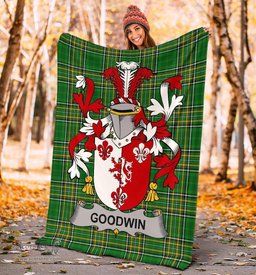 Scottish Goodwin Coat of Arms Family Crest Ireland Blanket Irish National Tartan Irish County Blanket