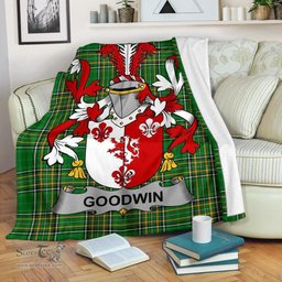 Scottish Goodwin Coat of Arms Family Crest Ireland Blanket Irish National Tartan Irish County Blanket