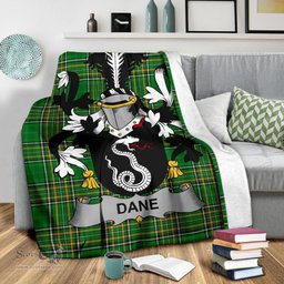 Scottish Dane or O'Dane Coat of Arms Family Crest Ireland Blanket Irish National Tartan Irish County Blanket