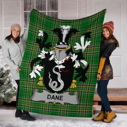 Scottish Dane or O'Dane Coat of Arms Family Crest Ireland Blanket Irish National Tartan Irish County Blanket