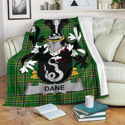 Scottish Dane or O'Dane Coat of Arms Family Crest Ireland Blanket Irish National Tartan Irish County Blanket
