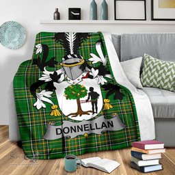 Scottish Donnellan or O'Donnellan Coat of Arms Family Crest Ireland Blanket Irish National Tartan Irish County Blanket