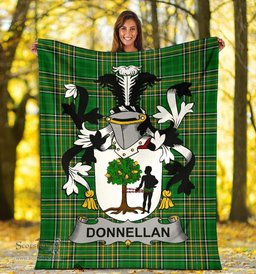 Scottish Donnellan or O'Donnellan Coat of Arms Family Crest Ireland Blanket Irish National Tartan Irish County Blanket