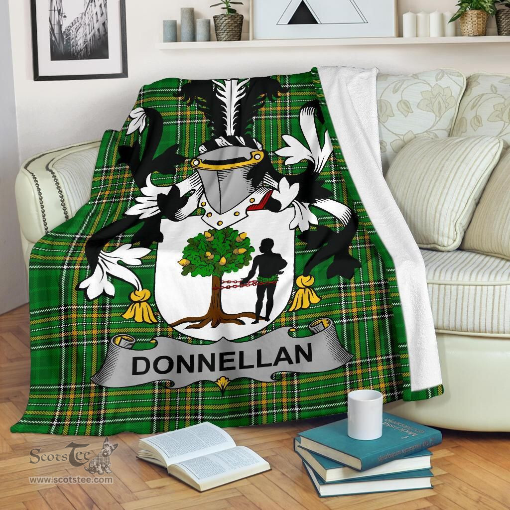 Scottish Donnellan or O'Donnellan Coat of Arms Family Crest Ireland Blanket Irish National Tartan Irish County Blanket