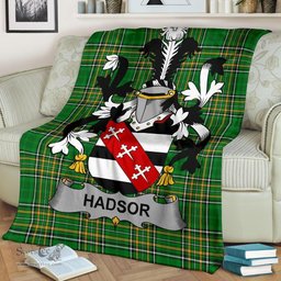 Scottish Hadsor Coat of Arms Family Crest Ireland Blanket Irish National Tartan Irish County Blanket