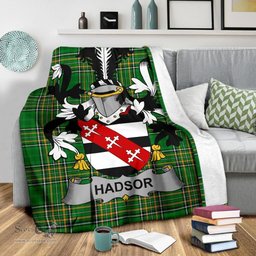 Scottish Hadsor Coat of Arms Family Crest Ireland Blanket Irish National Tartan Irish County Blanket