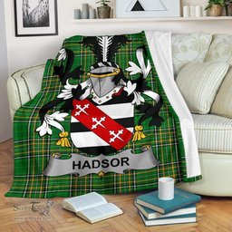 Scottish Hadsor Coat of Arms Family Crest Ireland Blanket Irish National Tartan Irish County Blanket