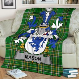 Scottish Mason Coat of Arms Family Crest Ireland Blanket Irish National Tartan Irish County Blanket