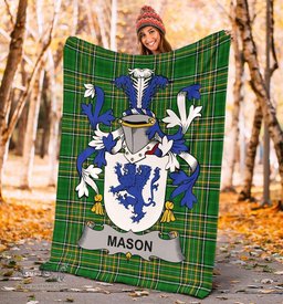 Scottish Mason Coat of Arms Family Crest Ireland Blanket Irish National Tartan Irish County Blanket