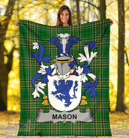 Scottish Mason Coat of Arms Family Crest Ireland Blanket Irish National Tartan Irish County Blanket