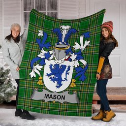 Scottish Mason Coat of Arms Family Crest Ireland Blanket Irish National Tartan Irish County Blanket