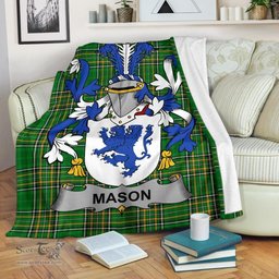 Scottish Mason Coat of Arms Family Crest Ireland Blanket Irish National Tartan Irish County Blanket