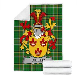 Scottish Gillen or O'Gillen Coat of Arms Family Crest Ireland Blanket Irish National Tartan Irish County Blanket