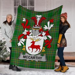 Scottish McCarthy Coat of Arms Family Crest Ireland Blanket Irish National Tartan Irish County Blanket