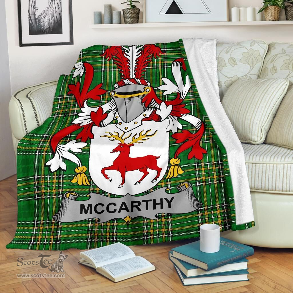 Scottish McCarthy Coat of Arms Family Crest Ireland Blanket Irish National Tartan Irish County Blanket