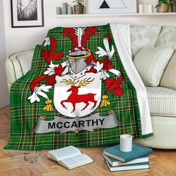 Scottish McCarthy Coat of Arms Family Crest Ireland Blanket Irish National Tartan Irish County Blanket