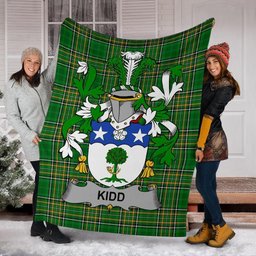 Scottish Kidd Coat of Arms Family Crest Ireland Blanket Irish National Tartan Irish County Blanket