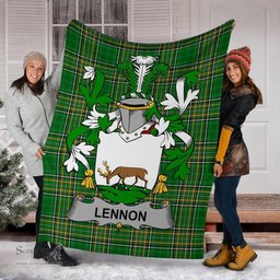 Scottish Lennon or O'Lennon Coat of Arms Family Crest Ireland Blanket Irish National Tartan Irish County Blanket