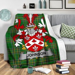 Scottish Johnson Coat of Arms Family Crest Ireland Blanket Irish National Tartan Irish County Blanket