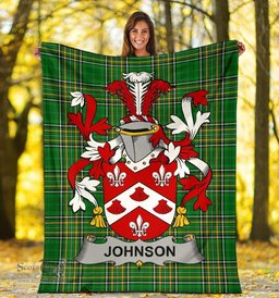 Scottish Johnson Coat of Arms Family Crest Ireland Blanket Irish National Tartan Irish County Blanket