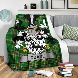 Scottish Duane or O'Devine Coat of Arms Family Crest Ireland Blanket Irish National Tartan Irish County Blanket