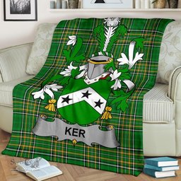 Scottish Ker Coat of Arms Family Crest Ireland Blanket Irish National Tartan Irish County Blanket