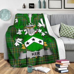 Scottish Ker Coat of Arms Family Crest Ireland Blanket Irish National Tartan Irish County Blanket