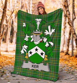 Scottish Ker Coat of Arms Family Crest Ireland Blanket Irish National Tartan Irish County Blanket