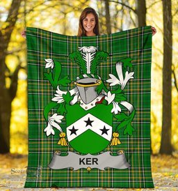 Scottish Ker Coat of Arms Family Crest Ireland Blanket Irish National Tartan Irish County Blanket