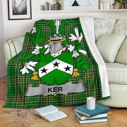Scottish Ker Coat of Arms Family Crest Ireland Blanket Irish National Tartan Irish County Blanket
