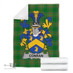 Scottish Conran or O'Condron Coat of Arms Family Crest Ireland Blanket Irish National Tartan Irish County Blanket