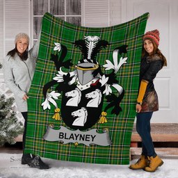 Scottish Blayney Coat of Arms Family Crest Ireland Blanket Irish National Tartan Irish County Blanket