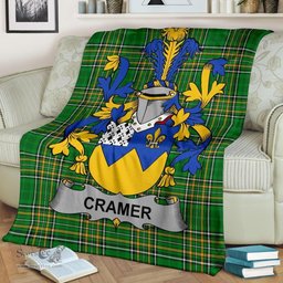 Scottish Cramer Coat of Arms Family Crest Ireland Blanket Irish National Tartan Irish County Blanket
