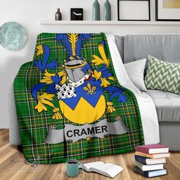 Scottish Cramer Coat of Arms Family Crest Ireland Blanket Irish National Tartan Irish County Blanket