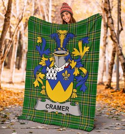 Scottish Cramer Coat of Arms Family Crest Ireland Blanket Irish National Tartan Irish County Blanket