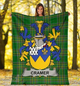 Scottish Cramer Coat of Arms Family Crest Ireland Blanket Irish National Tartan Irish County Blanket