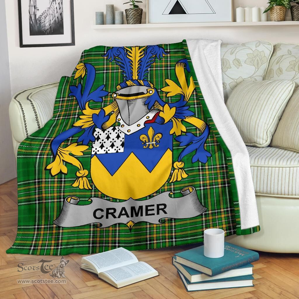 Scottish Cramer Coat of Arms Family Crest Ireland Blanket Irish National Tartan Irish County Blanket