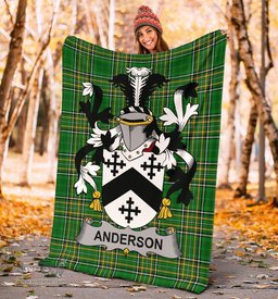 Scottish Anderson Coat of Arms Family Crest Ireland Blanket Irish National Tartan Irish County Blanket