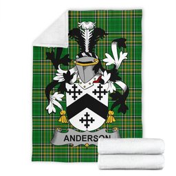 Scottish Anderson Coat of Arms Family Crest Ireland Blanket Irish National Tartan Irish County Blanket