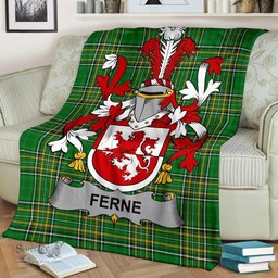 Scottish Ferne Coat of Arms Family Crest Ireland Blanket Irish National Tartan Irish County Blanket