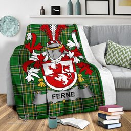 Scottish Ferne Coat of Arms Family Crest Ireland Blanket Irish National Tartan Irish County Blanket
