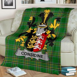 Scottish Considine or McConsidine Coat of Arms Family Crest Ireland Blanket Irish National Tartan Irish County Blanket