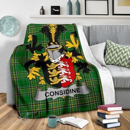 Scottish Considine or McConsidine Coat of Arms Family Crest Ireland Blanket Irish National Tartan Irish County Blanket