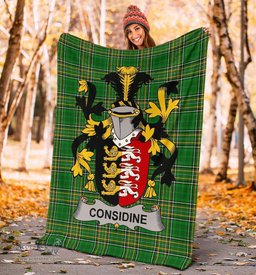Scottish Considine or McConsidine Coat of Arms Family Crest Ireland Blanket Irish National Tartan Irish County Blanket