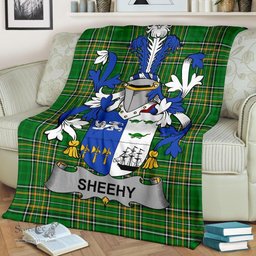 Scottish Sheehy or McSheehy Coat of Arms Family Crest Ireland Blanket Irish National Tartan Irish County Blanket