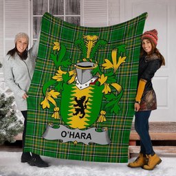 Scottish Hara or O'Hara Coat of Arms Family Crest Ireland Blanket Irish National Tartan Irish County Blanket