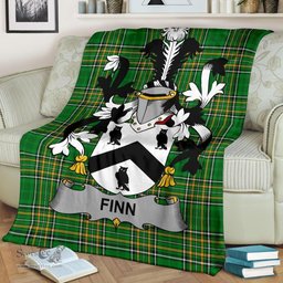 Scottish Finn or O'Finn Coat of Arms Family Crest Ireland Blanket Irish National Tartan Irish County Blanket