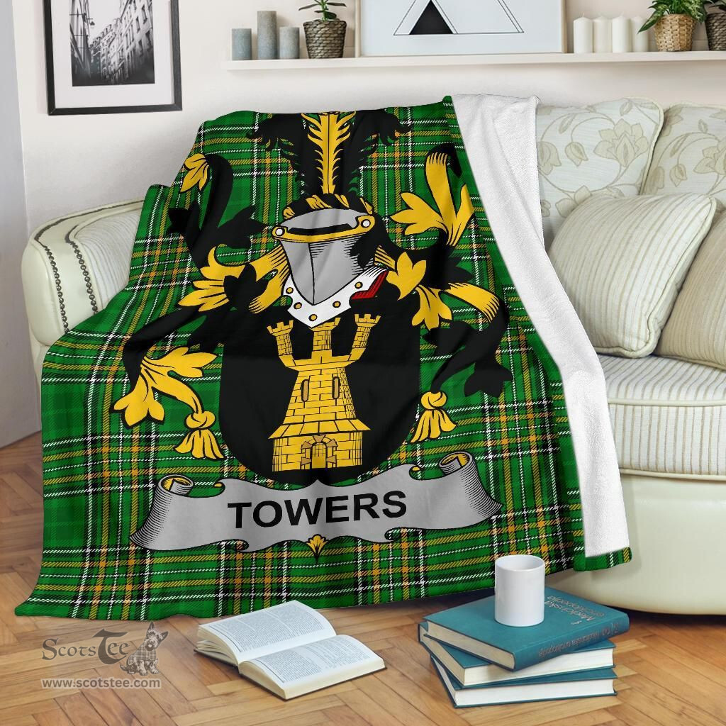 Scottish Towers Coat of Arms Family Crest Ireland Blanket Irish National Tartan Irish County Blanket