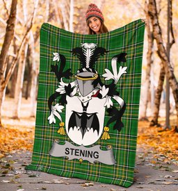 Scottish Stening Coat of Arms Family Crest Ireland Blanket Irish National Tartan Irish County Blanket